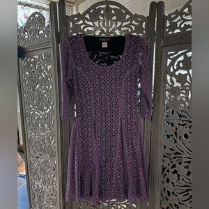 The Pyramid Collection Lavender Lace Overlay Dress/Top